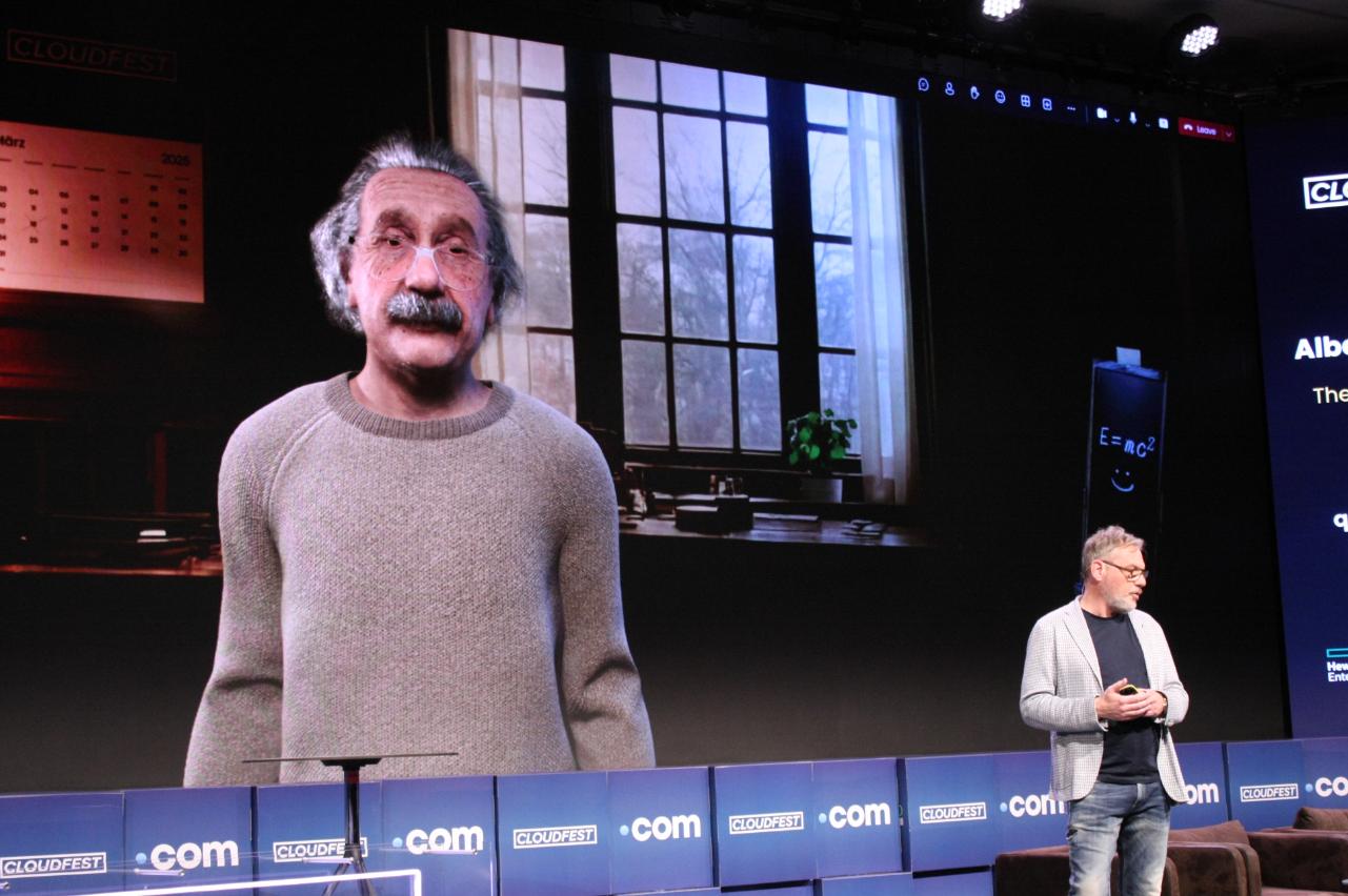 Albert Einstein AI Facilitated Interview at CloudFest 2025