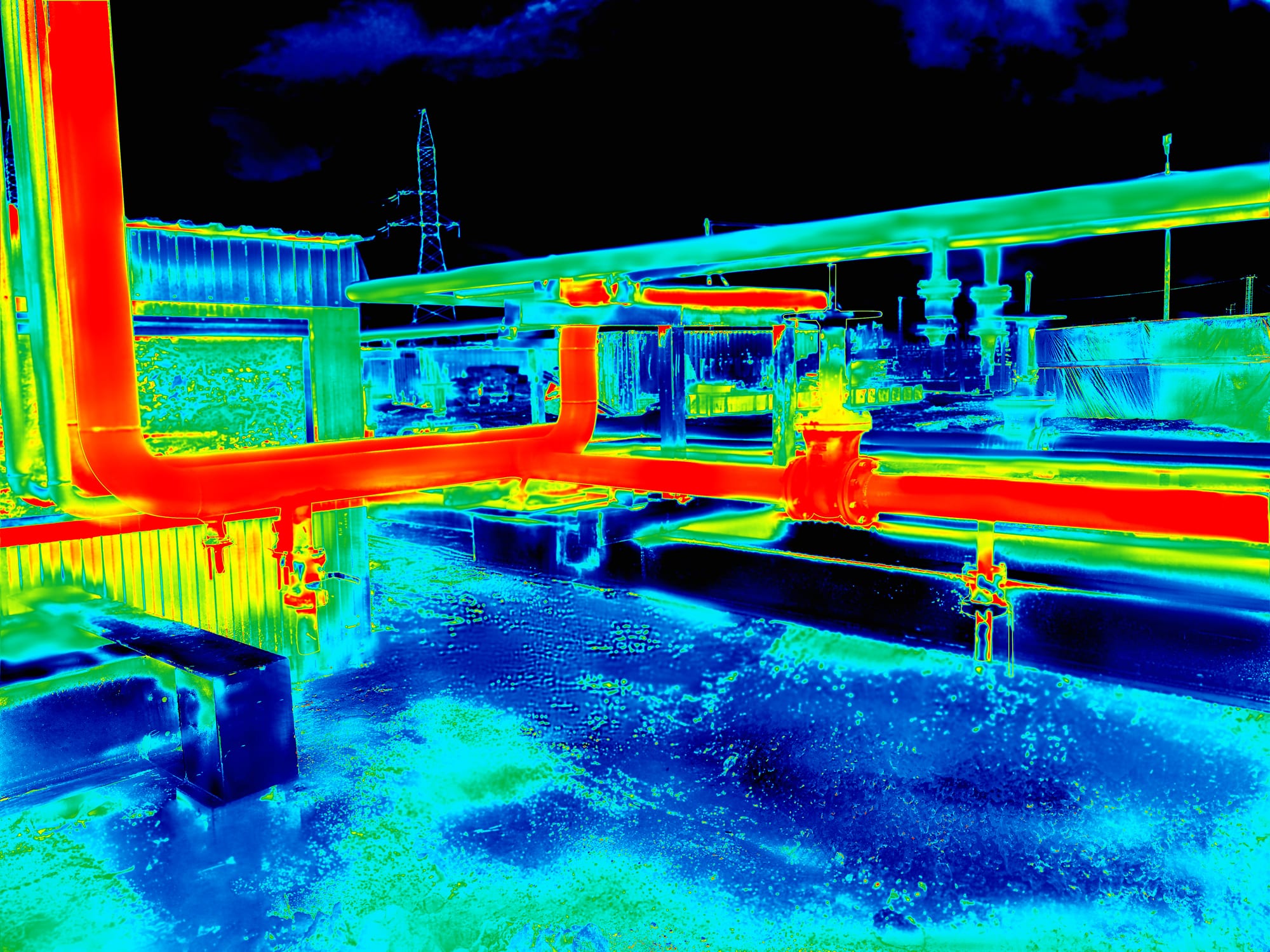 Heat map image of industrial site